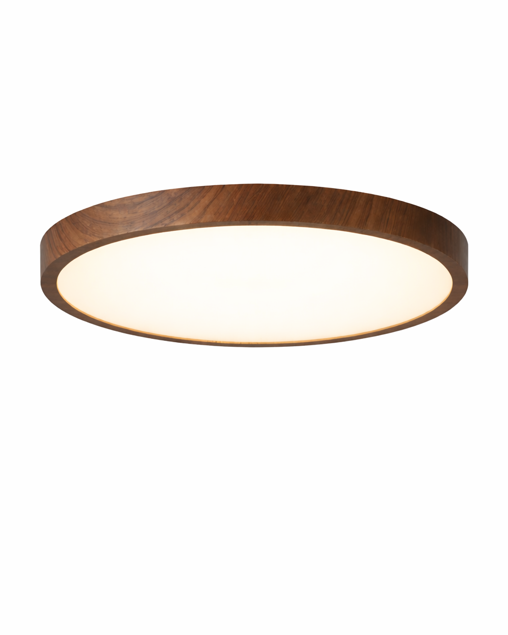 Lámpara de Techo LED Redonda Ultrafina Nogal Moderna