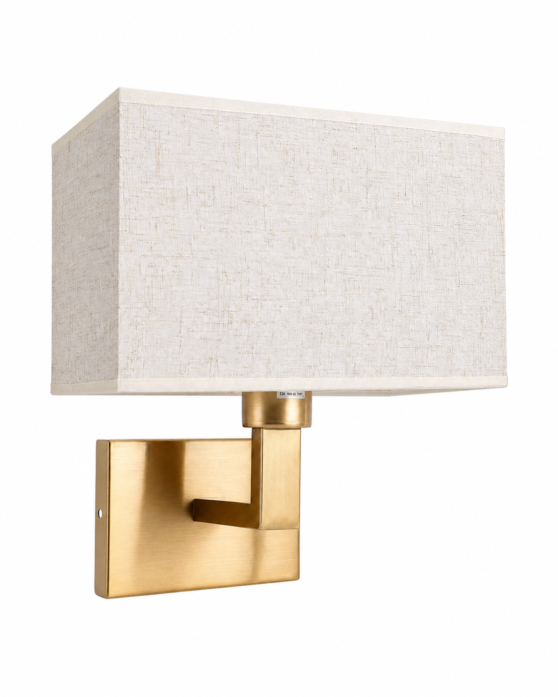 Aplique de Pared Dorado con Pantalla de Lino para Dormitorio