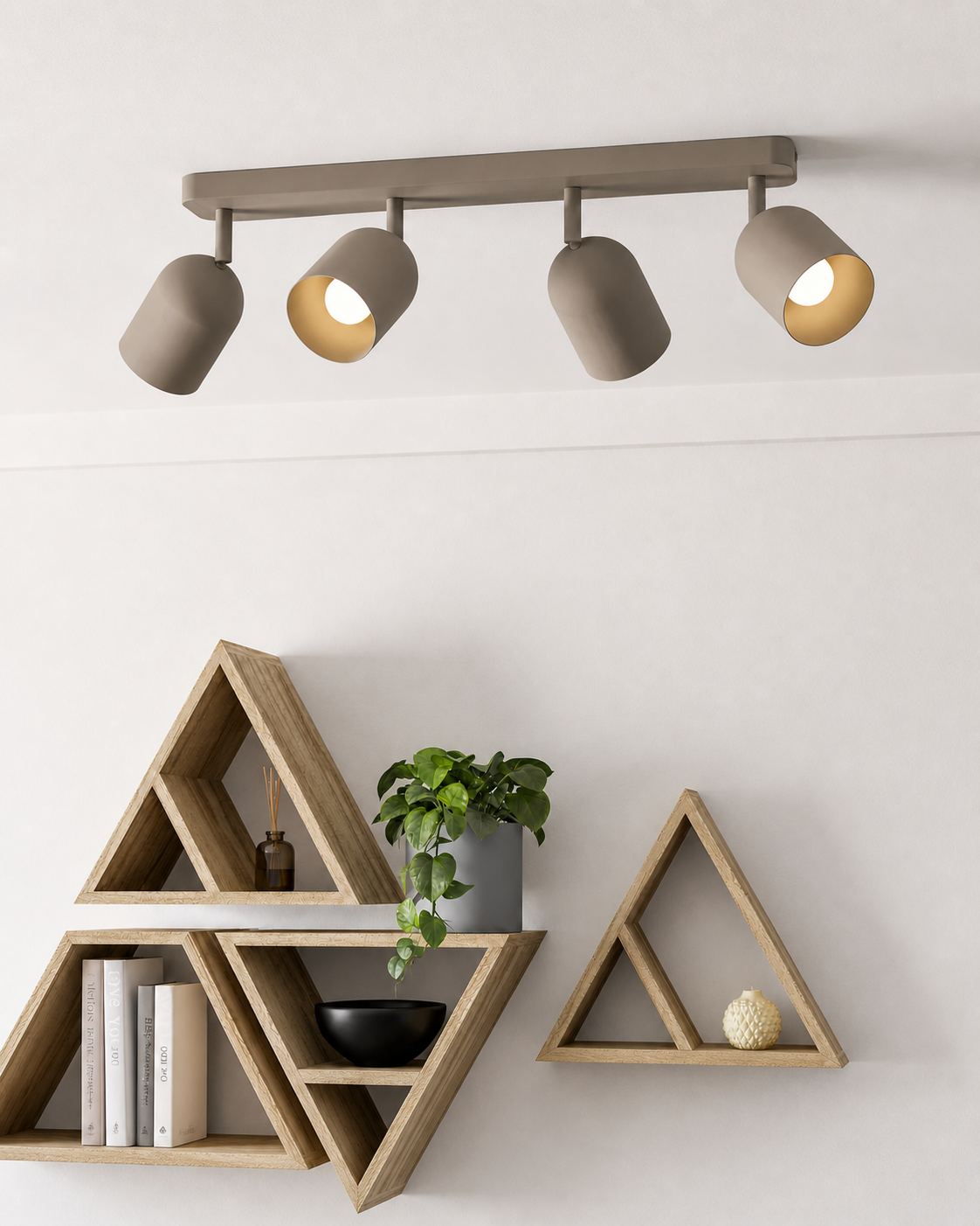 Lámpara de Techo con Focos Orientables Verde Oliva