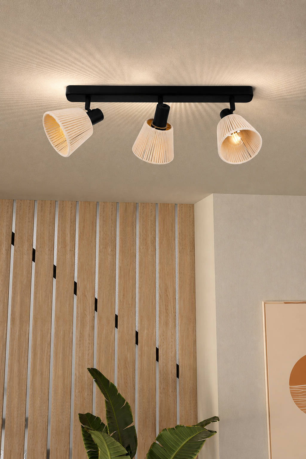 Lámpara de Techo con Focos Orientables Verde Oliva
