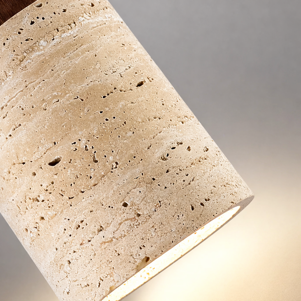 Lámpara Colgante de Travertino Natural Estilo Japandi