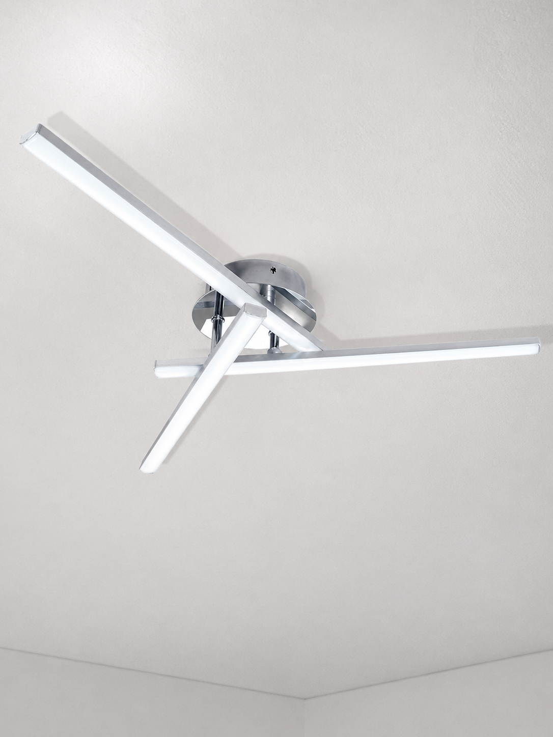 Plafón LED Ondulado Plata Regulable con Mando para Salón