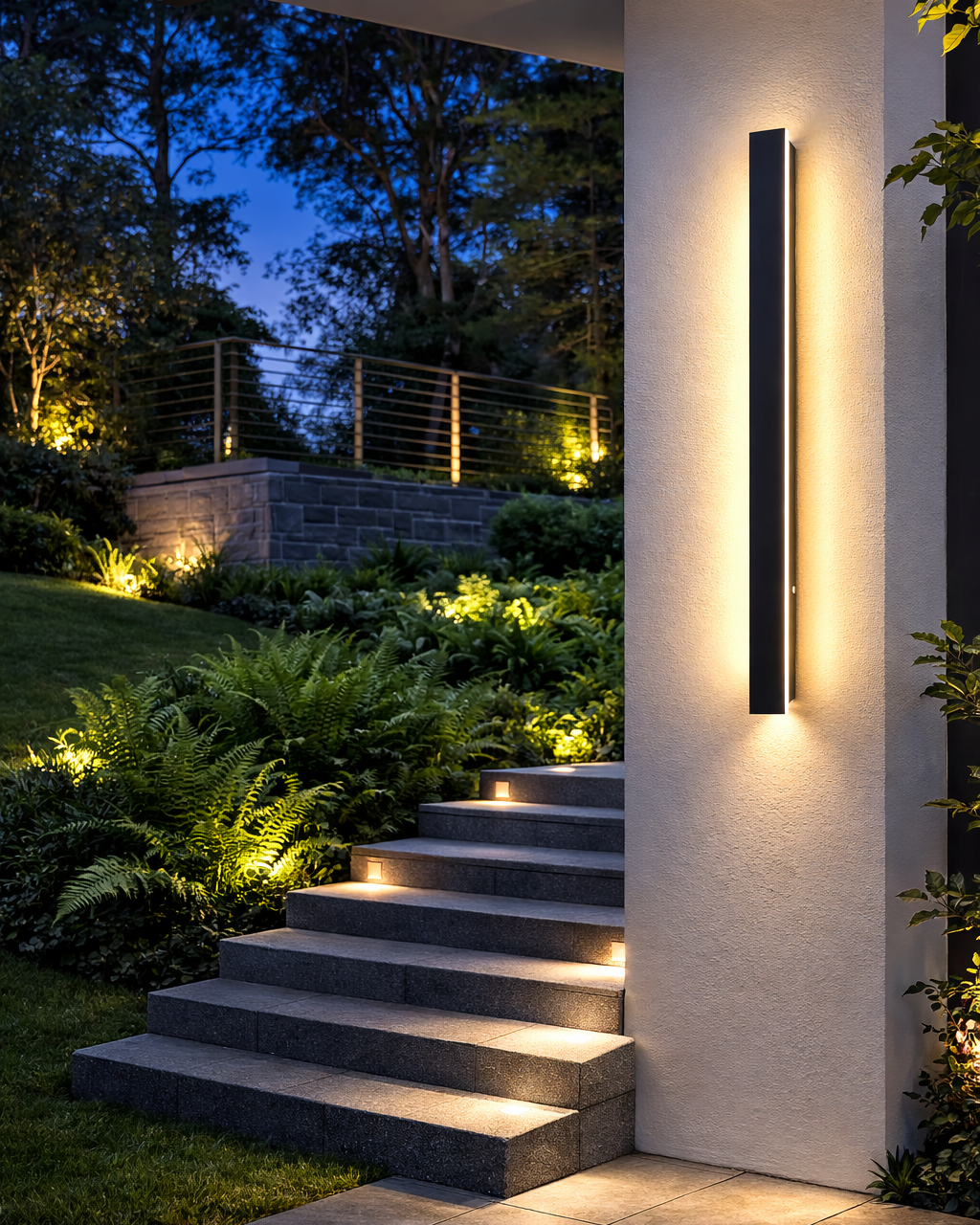 Aplique LED Exterior Alargado de Aluminio para Fachada