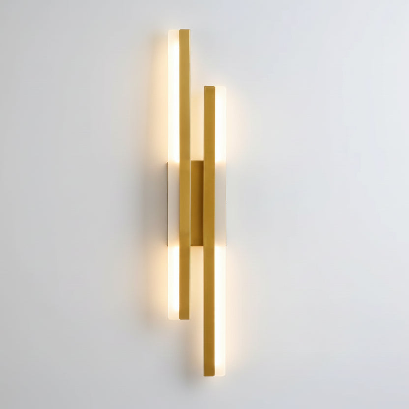 Aplique LED Vertical Moderno Dorado para Dormitorio