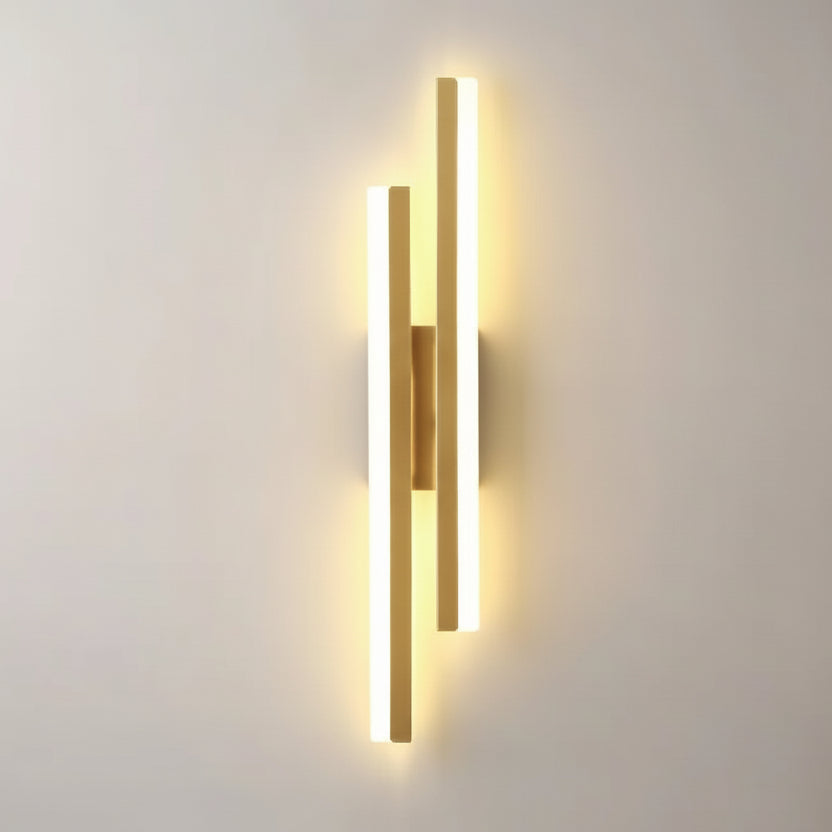 Aplique LED Vertical Moderno Dorado para Dormitorio