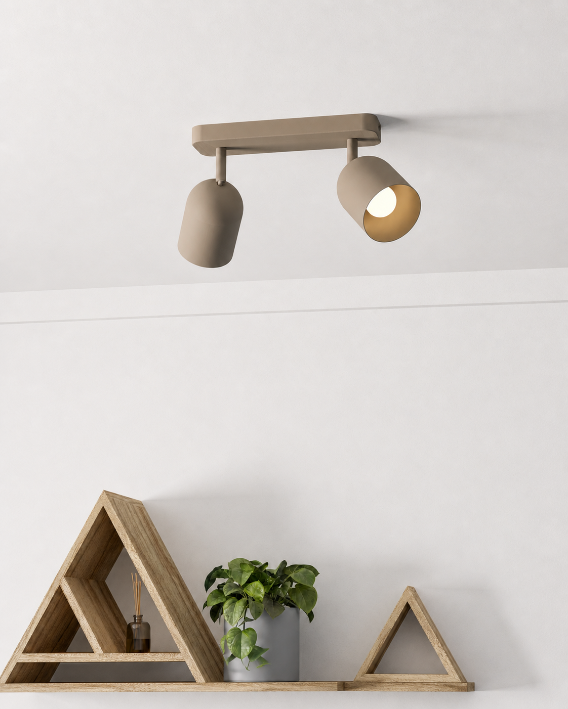 Lámpara de Techo con Focos Orientables Verde Oliva
