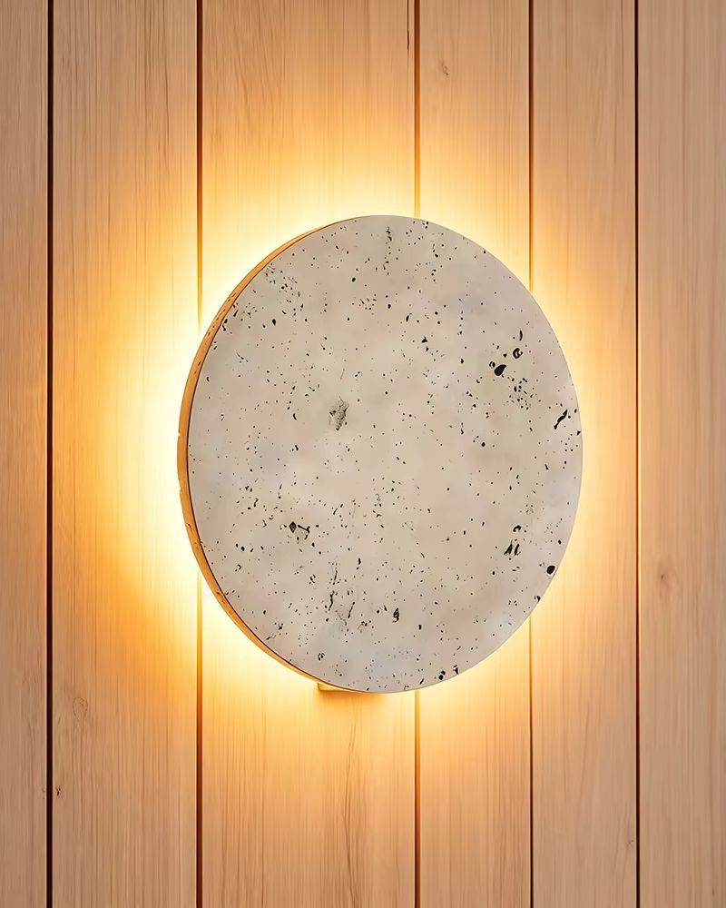 Aplique Redondo de Piedra Natural para Dormitorio
