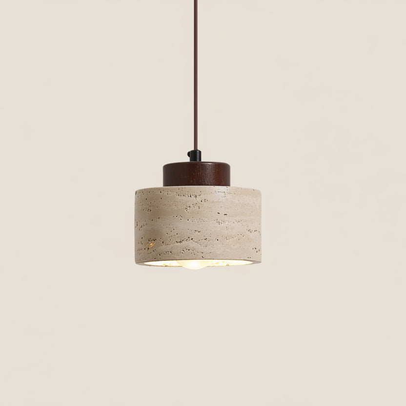 Lámpara Colgante de Travertino Natural Estilo Japandi