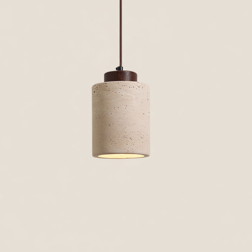 Lámpara Colgante de Travertino Natural Estilo Japandi