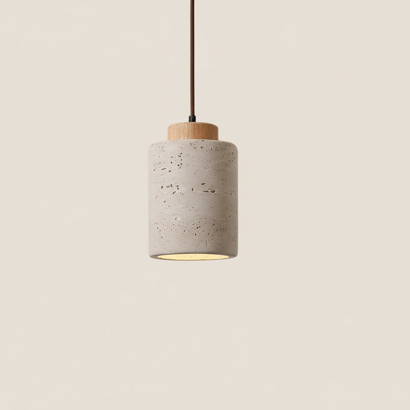 Lámpara Colgante de Travertino Natural Estilo Japandi